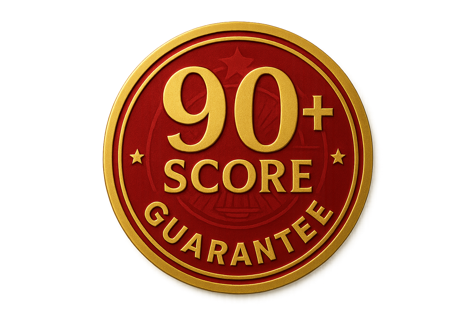 90+ score Gaurantee sticker 